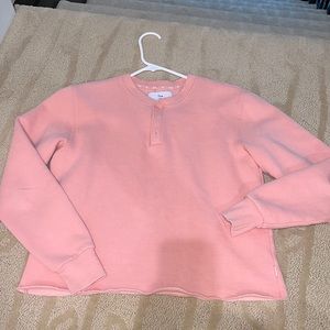 pink tna cropped crew neck